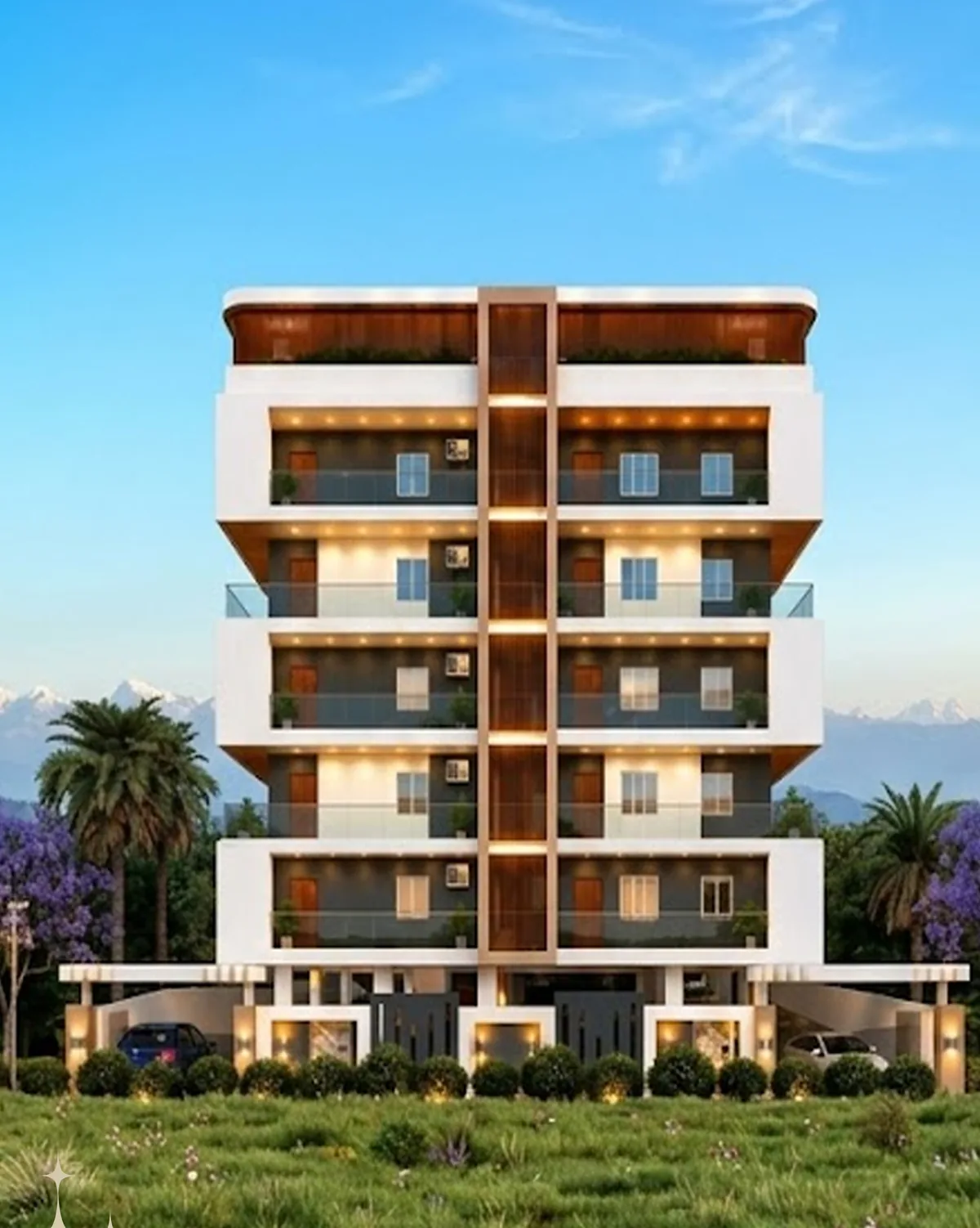 Aaradhya Heights front elevation in daylight